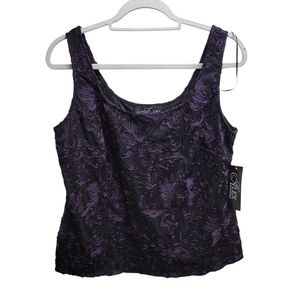 NWT Alex Evening Elegant Sleeveless Purple Lace Women's Top